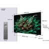 TCL TV Set|TCL|115 "|4K Ultra HD|3840 x 2160 pixels|Flat|16:9|QD-Mini LED|115C7K