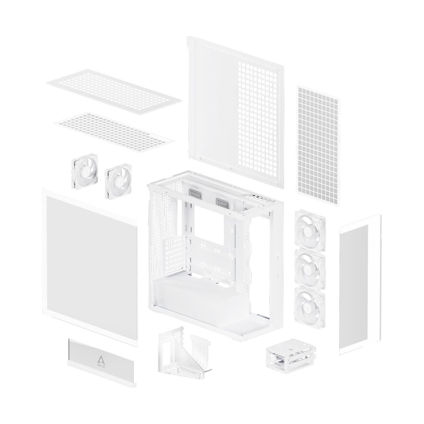 Arctic Case|ARCTIC|Xtender VG (White)|Case product features Transparent panel|Not included|Colour White|ACPCC00017A