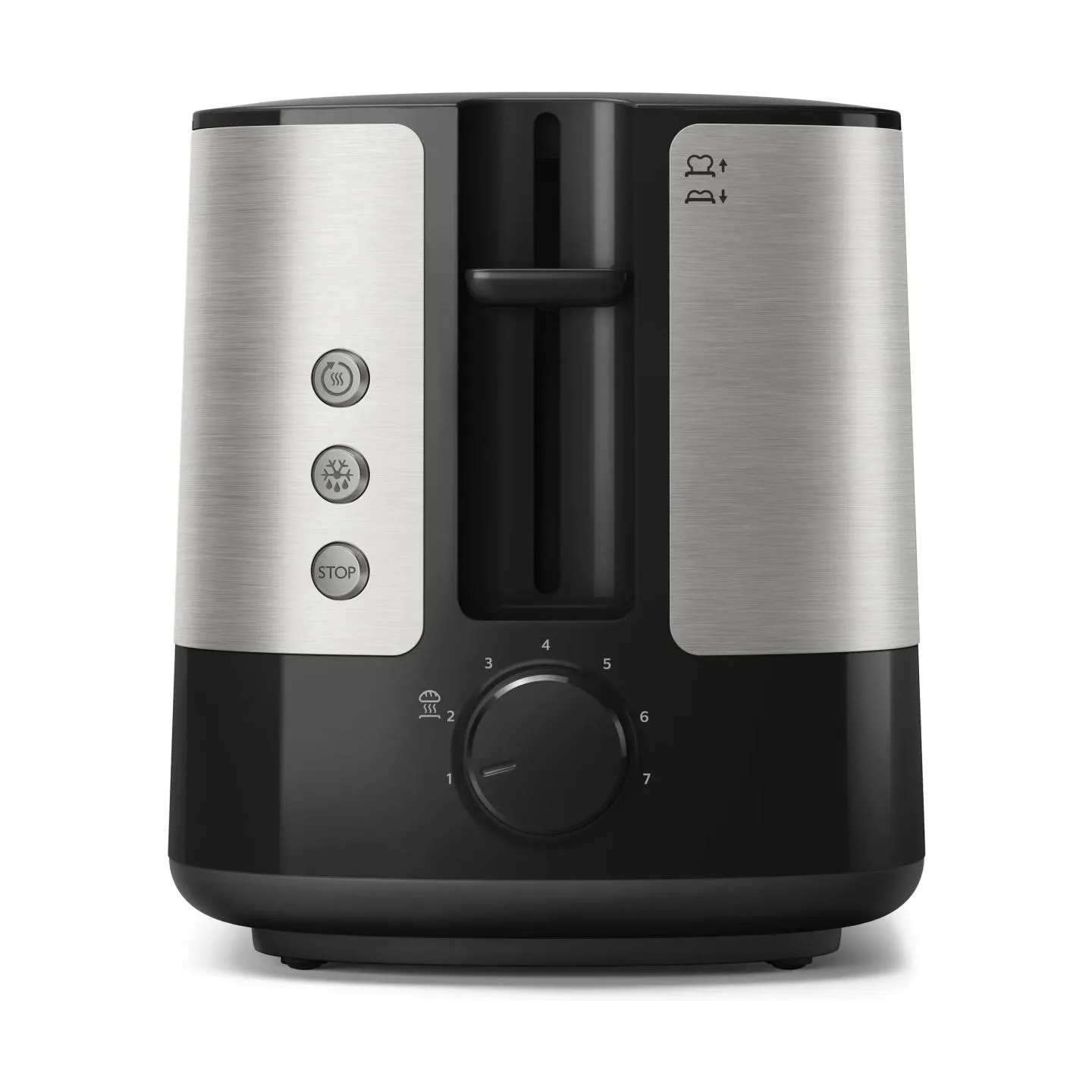 Philips Viva Collection Toaster HD2637/90 Extra wide 2 slots toaster Built in bun warmer Black / HD2637/90