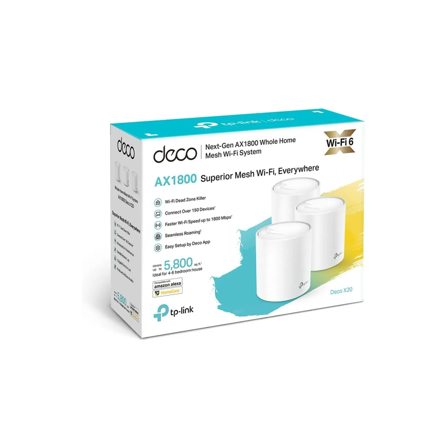 Tp-Link Wireless Router|TP-LINK|Wireless Router|2-pack|1800 Mbps|Mesh|IEEE 802.11a|IEEE 802.11n|IEEE 802.11ac|IEEE 802.11ax|DECO