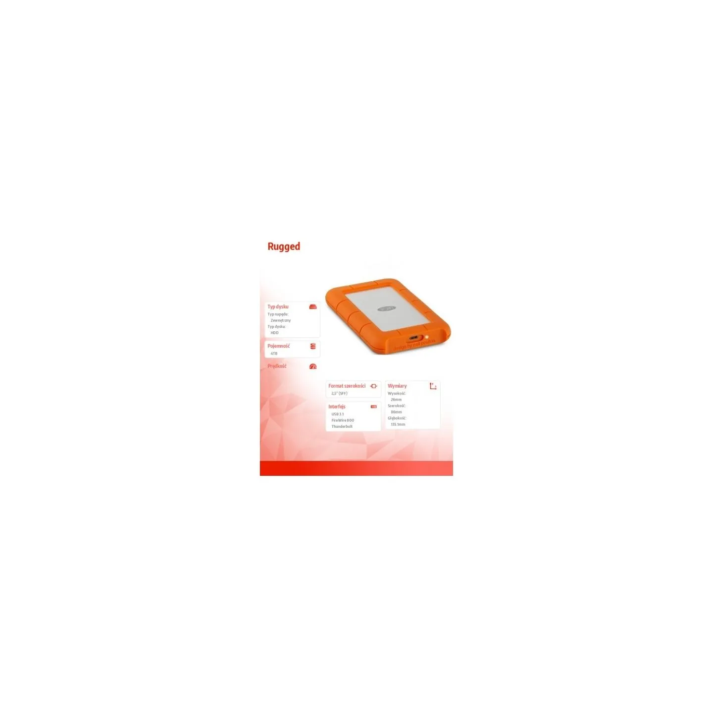Lacie External HDD|LACIE|4TB|USB-C|Colour Orange|STFR4000800