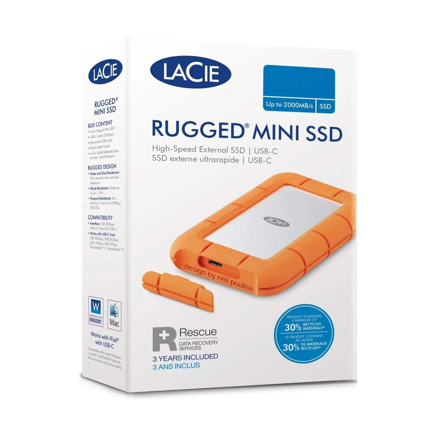 Lacie External HDD|LACIE|Rugged Mini|5TB|USB 3.0|STJJ5000400