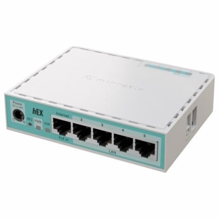 Mikrotik | RouterBOARD hEX | E50UG | 10/100/1000 Mbit/s | Ethernet LAN (RJ-45) ports 5 | Mesh Support No | MU-MiMO No | No mobil