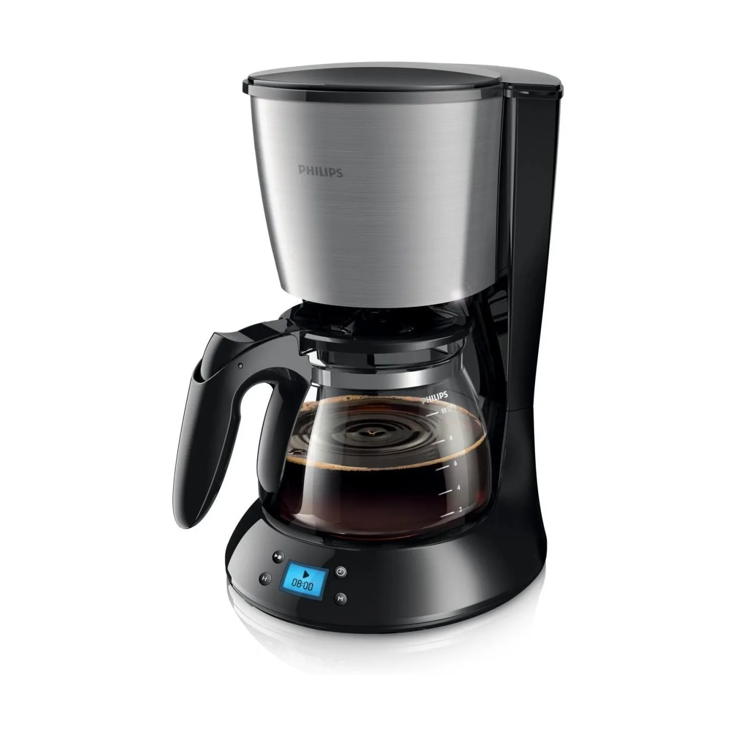 Philips Daily Collection Coffee maker HD7459/20 With glass jug With timer Black & metal / HD7459/20