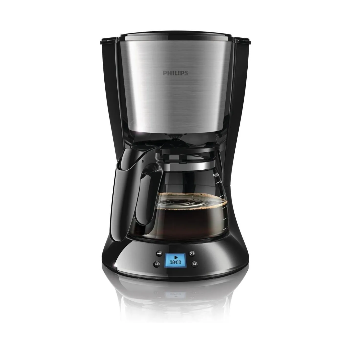 Philips Daily Collection Coffee maker HD7459/20 With glass jug With timer Black & metal / HD7459/20