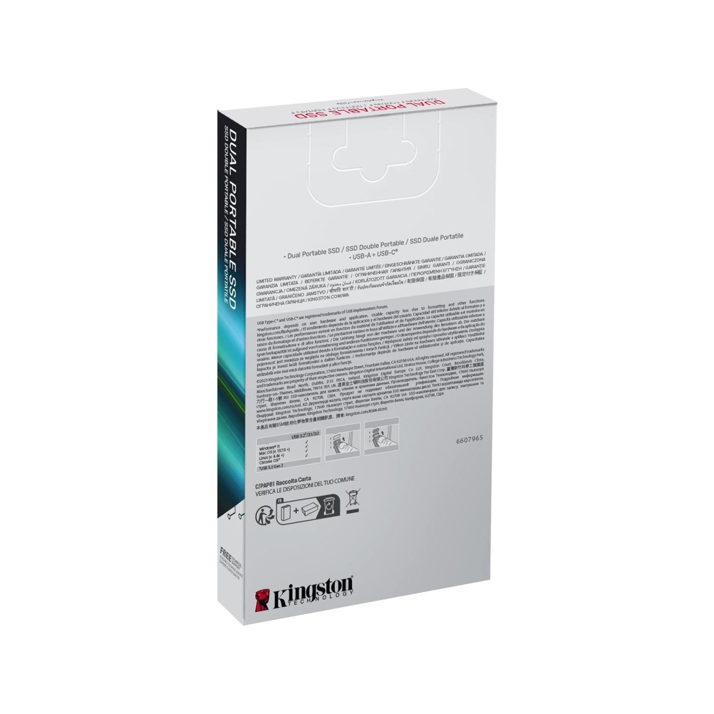 Kingston 512GB Dual USB-A/C Portable SSD