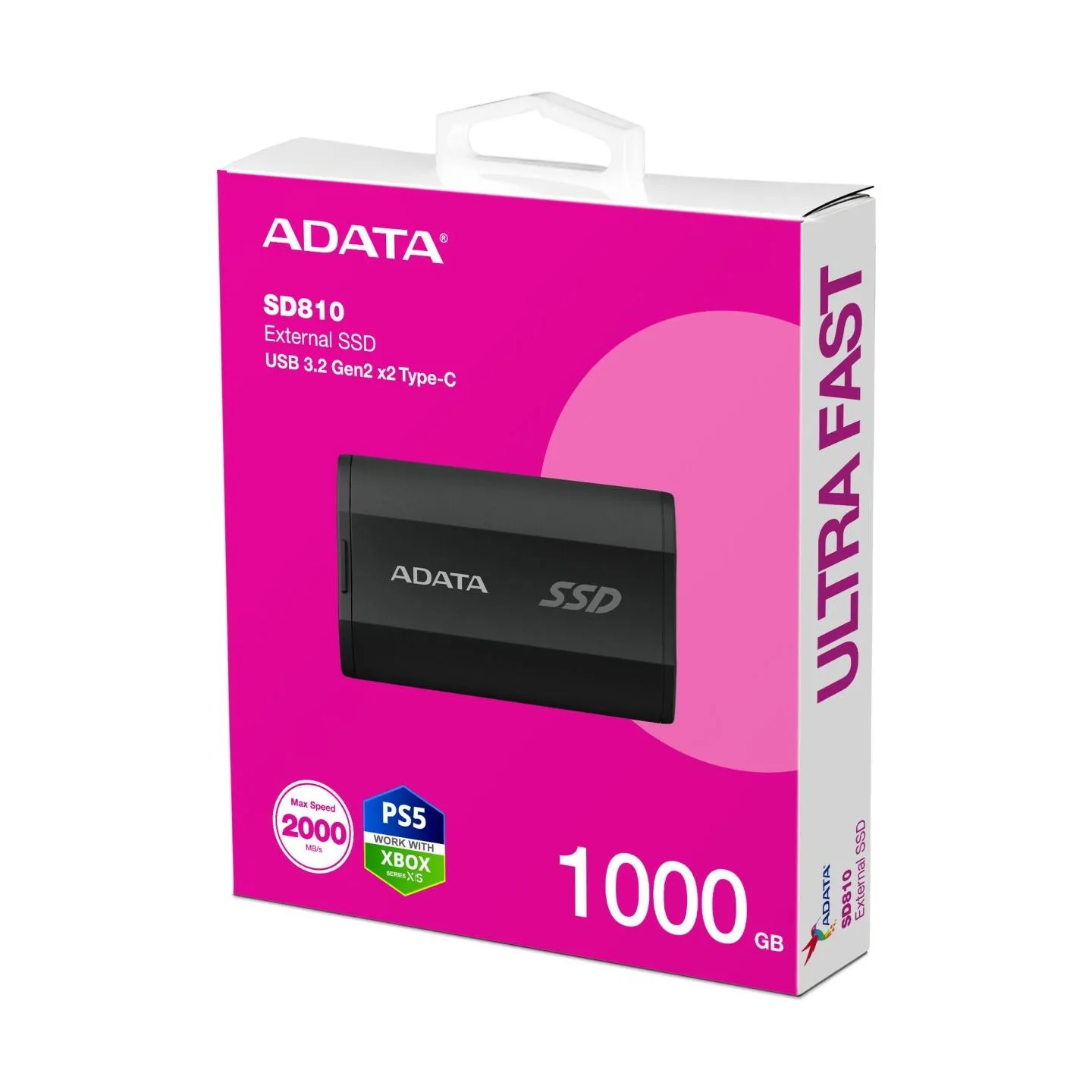 A-Data Drive SSD External SD810 1TB USB3.2C 20Gb/s black