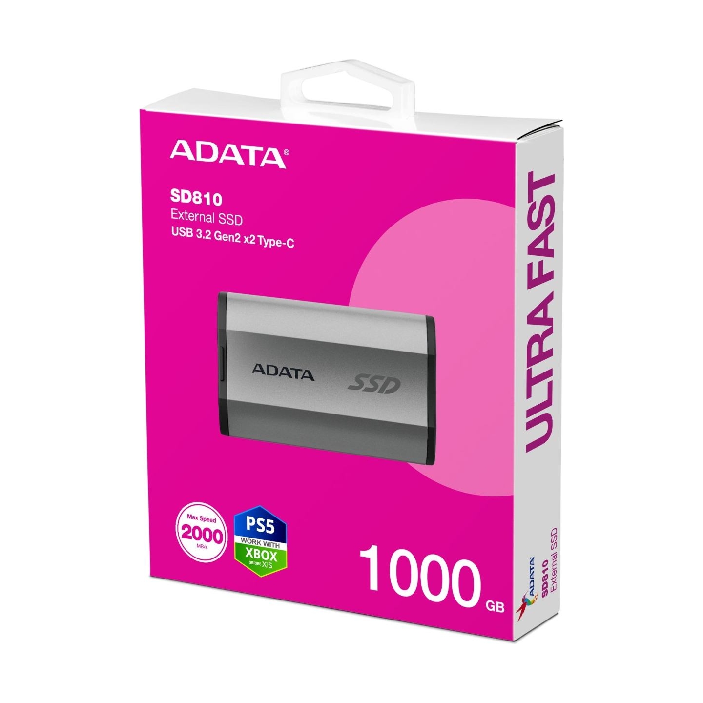 A-Data External SSD|ADATA|SD810|1TB|USB-C|Write speed 2000 MBytes/sec|Read speed 2000 MBytes/sec|SD810-1000G-CSG