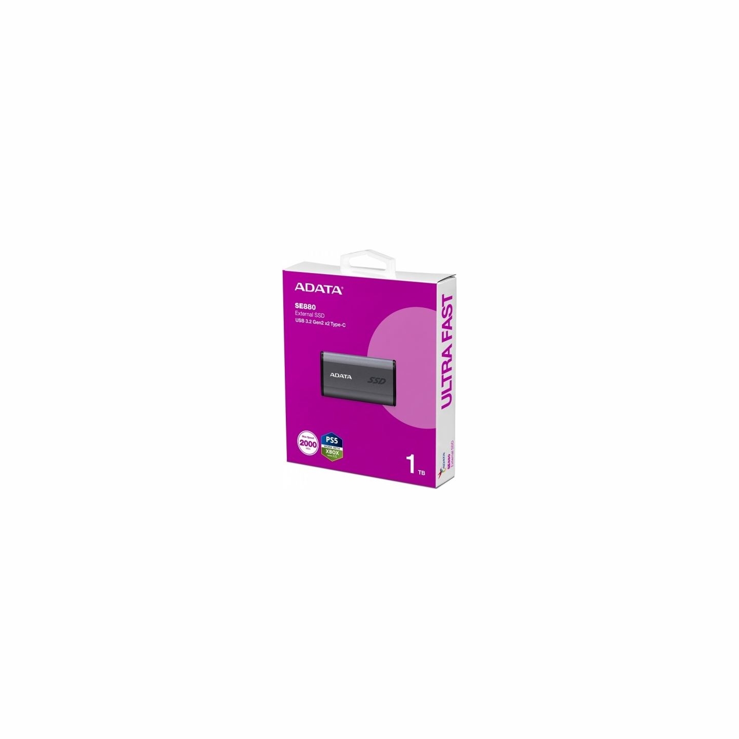 A-Data External SSD|ADATA|SE880|1TB|USB-C|Write speed 2000 MBytes/sec|Read speed 2000 MBytes/sec|AELI-SE880-1TCGY