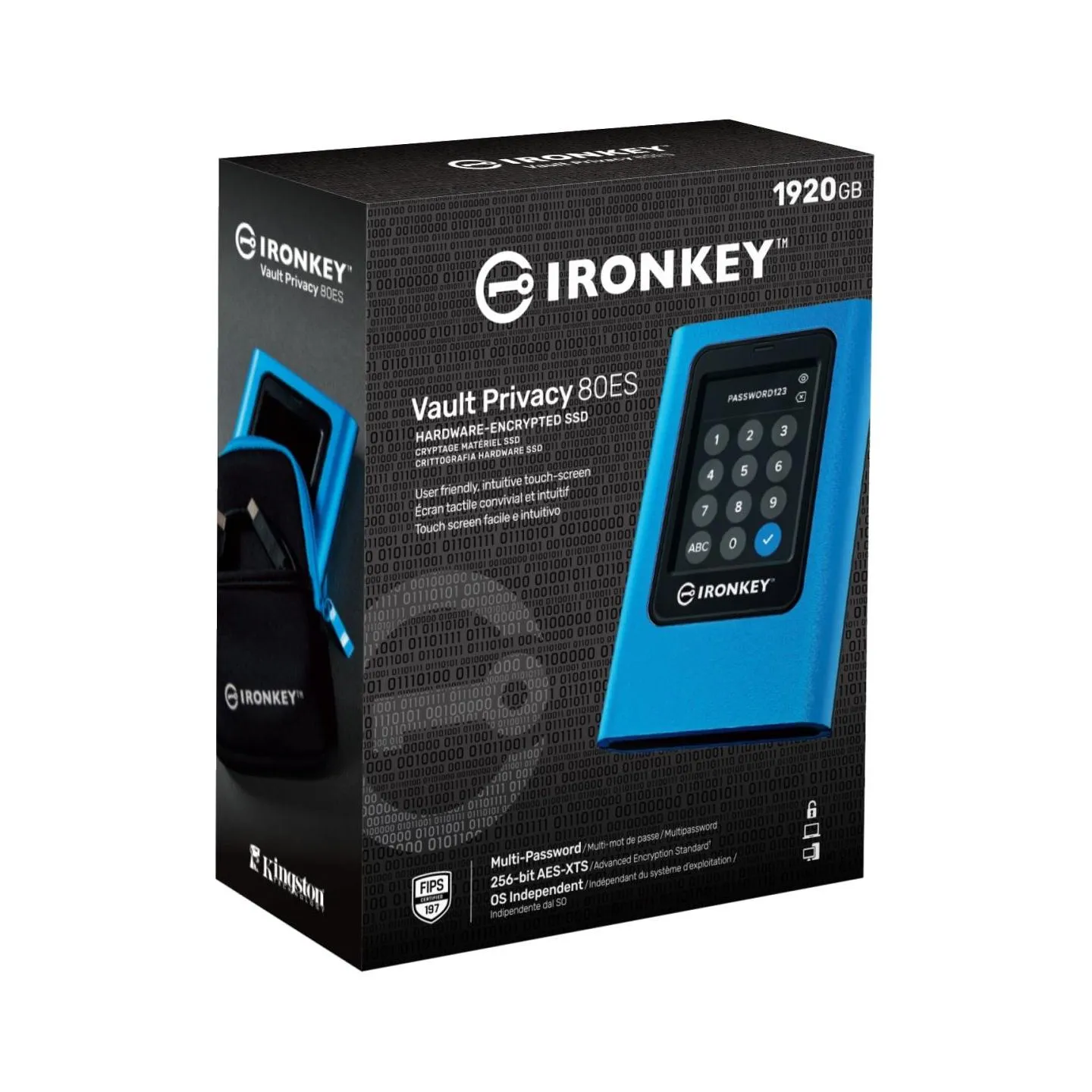 Kingston External SSD|KINGSTON|IronKey Vault Privacy 80|1.92TB|USB 3.2|Write speed 250 MBytes/sec|Read speed 250 MBytes/sec|IKVP