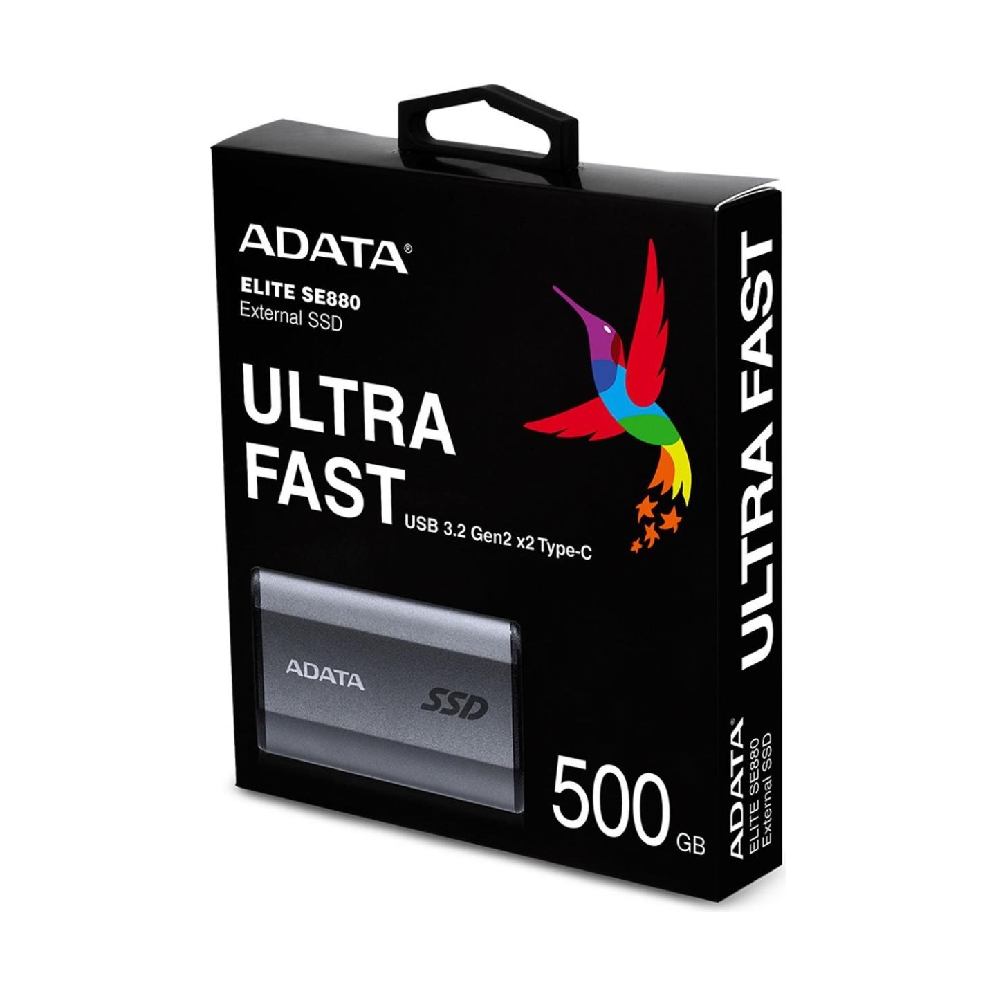 A-Data External SSD|ADATA|SE880|500GB|USB-C|Write speed 2000 MBytes/sec|Read speed 2000 MBytes/sec|AELI-SE880-500GCGY
