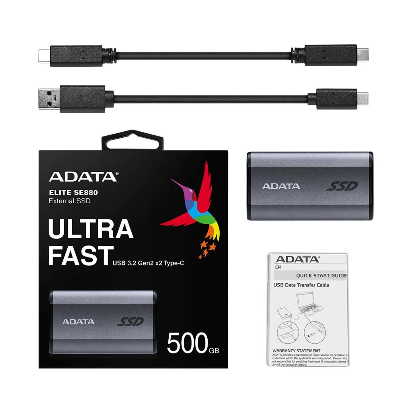 A-Data SSD External SE880 500GB USB3.2A/C Gen2x2