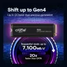 Crucial SSD|CRUCIAL|P310|1TB|M.2|PCIe Gen4|NVMe|3D NAND|Write speed 6000 MBytes/sec|Read speed 7100 MBytes/sec|TBW 220 TB|CT1000