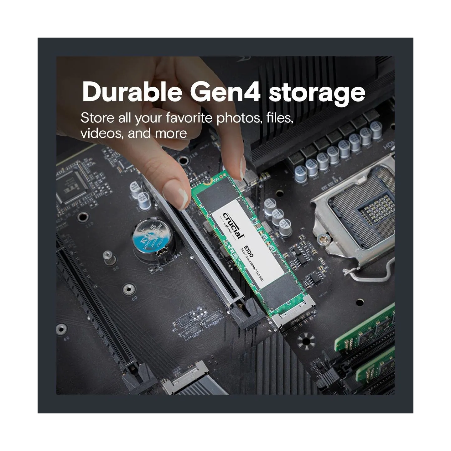 Crucial SSD|CRUCIAL|100xTBW rating|NVMe Yes|PCI Express 4.0|M.2|2000 GB|E100|CT2000E100SSD8
