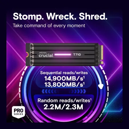 Crucial SSD T710 1TB M.2 NVMe 2280 PCIe 5.0 14900/13700 radiator