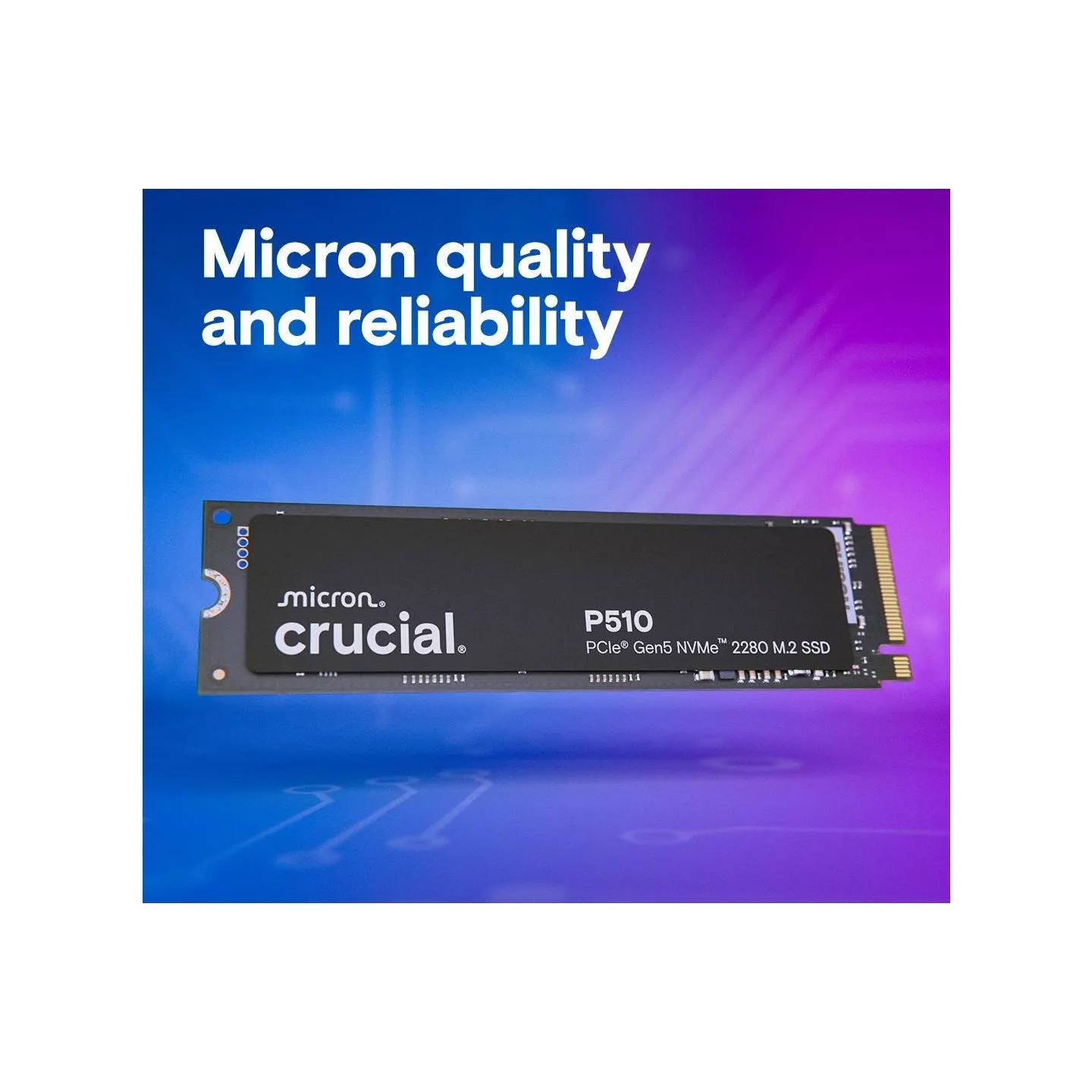 Crucial SSD|CRUCIAL|P510|2TB|M.2|PCIe Gen5|NVMe|TLC|Write speed 8700 MBytes/sec|Read speed 10000 MBytes/sec|TBW 1200 TB|CT2000P5