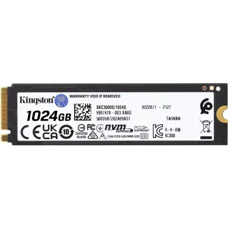 Kingston KC3000 1024GB SSD, M.2 2280, PCIe 4.0 NVMe, Read/Write 7000/6000MB/s, Random Read/Write: 900K/1000K IOPS