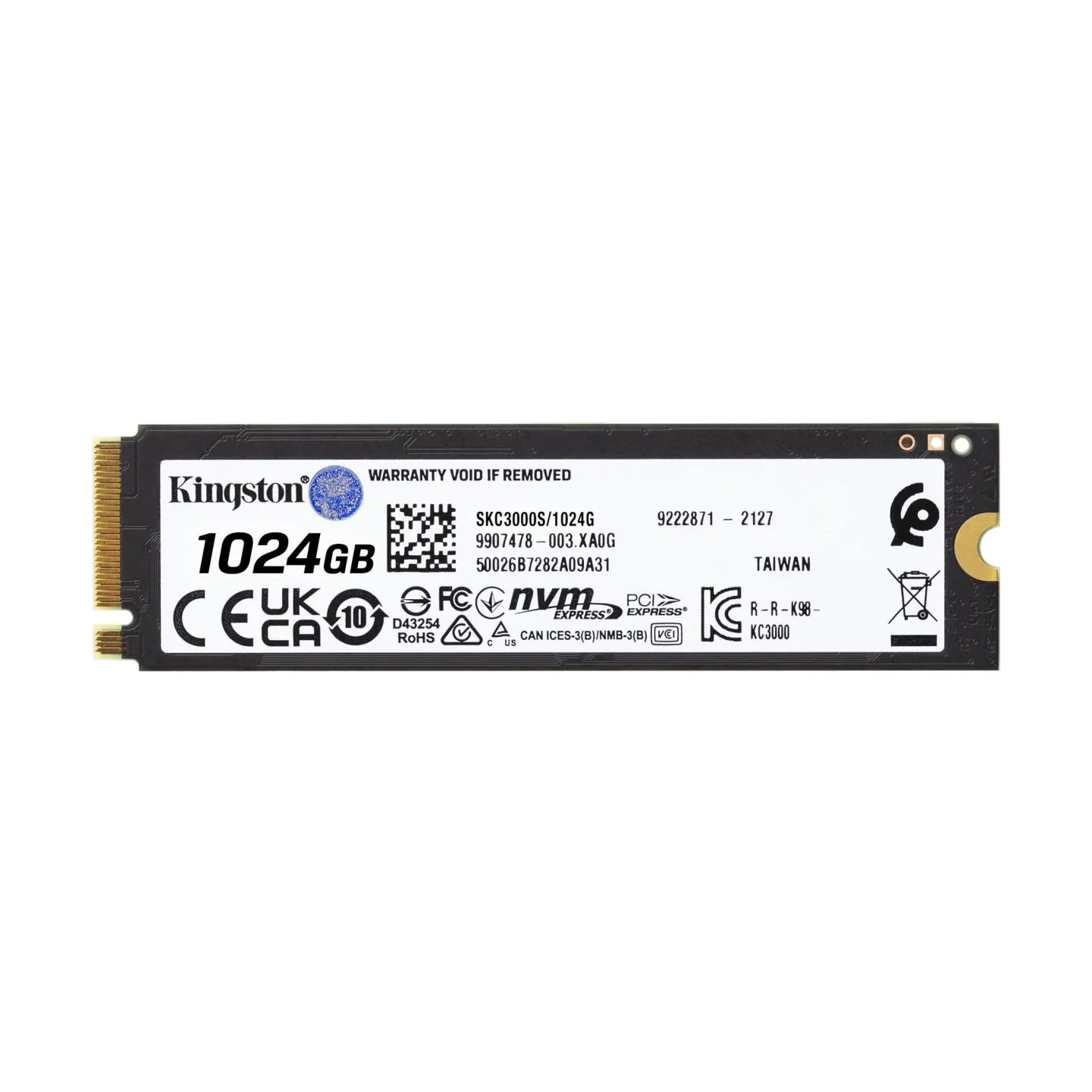 Kingston KC3000 1024GB SSD, M.2 2280, PCIe 4.0 NVMe, Read/Write 7000/6000MB/s, Random Read/Write: 900K/1000K IOPS