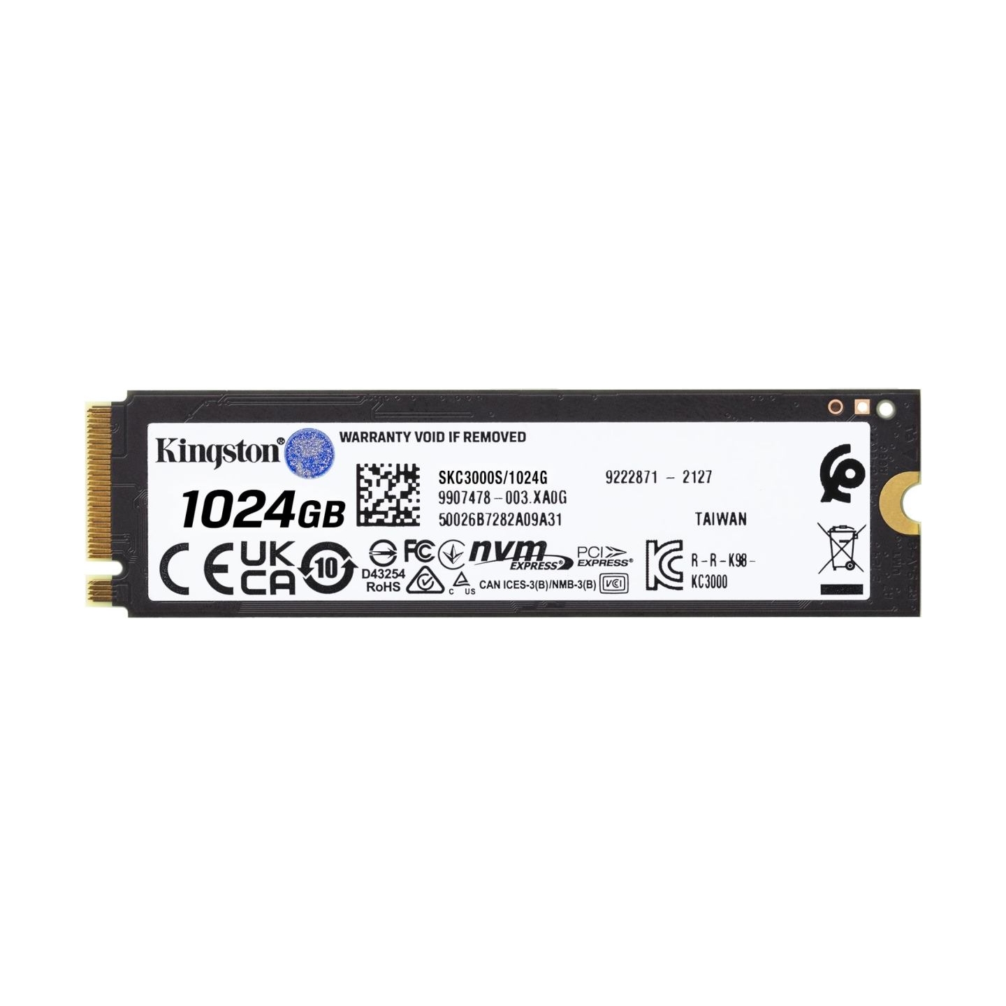 Kingston SSD drive KC3000 1024GB PCIe 4.0 NVMe M.2