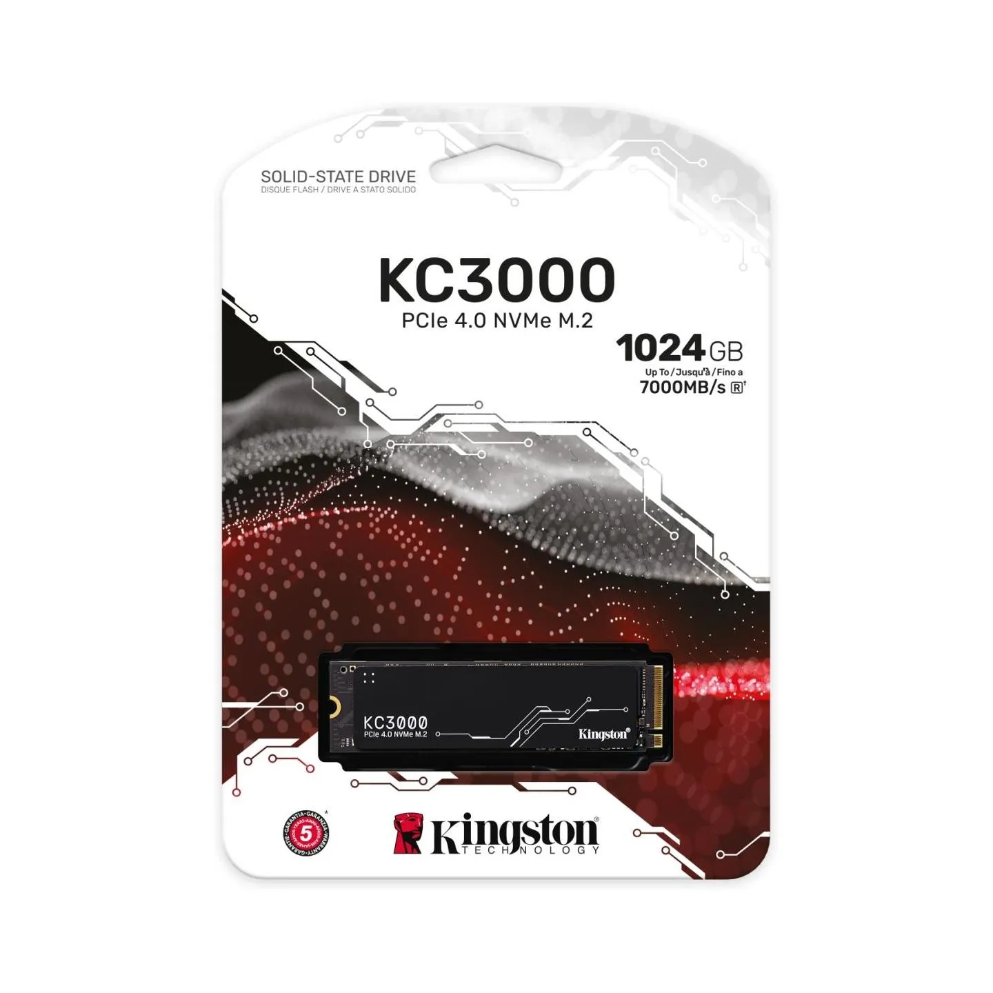 Kingston KC3000 1024GB SSD, M.2 2280, PCIe 4.0 NVMe, Read/Write 7000/6000MB/s, Random Read/Write: 900K/1000K IOPS