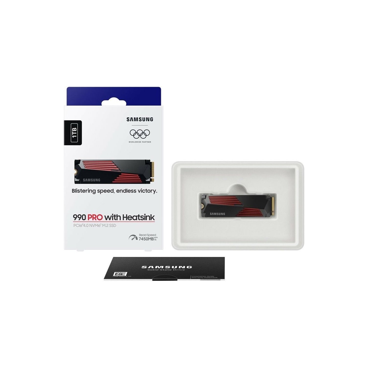 Samsung 990 PRO, 1TB, PCIE 4.0 NVME, M.2, HEATSINK SSD