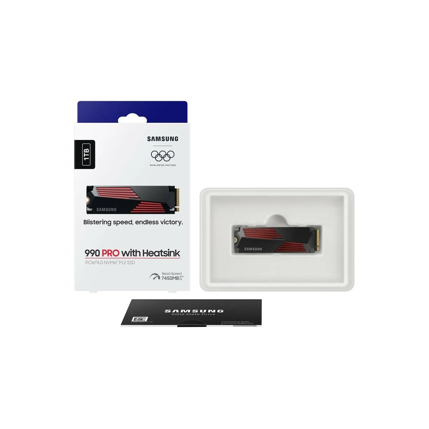 Samsung 990 PRO, 1TB, PCIE 4.0 NVME, M.2, HEATSINK SSD
