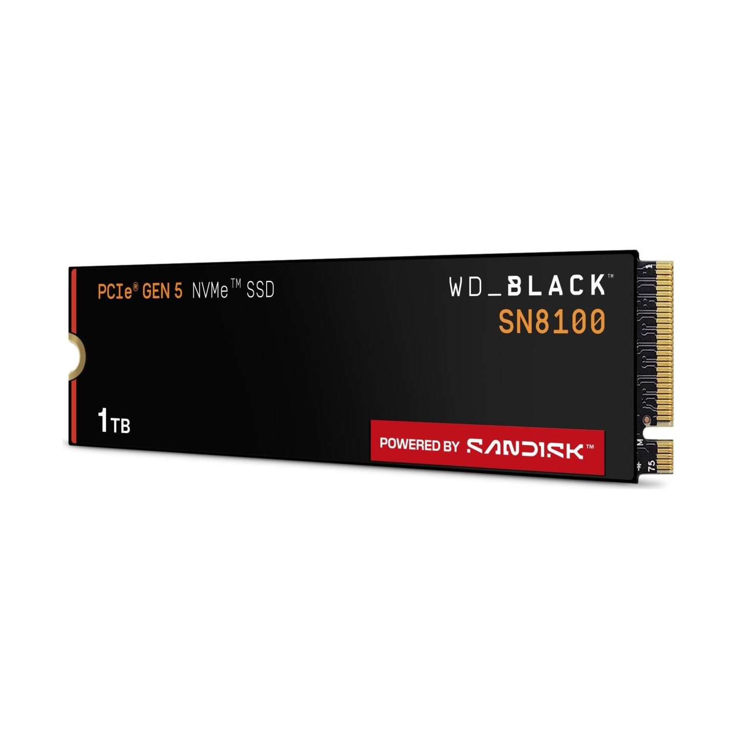 Sandisk SSD|SANDISK|2400xTBW rating|NVMe Yes|PCI Express 5.0|M.2|1000 GB|POWERED BY SANDISK|Black SN8100|WDS100T1X0M