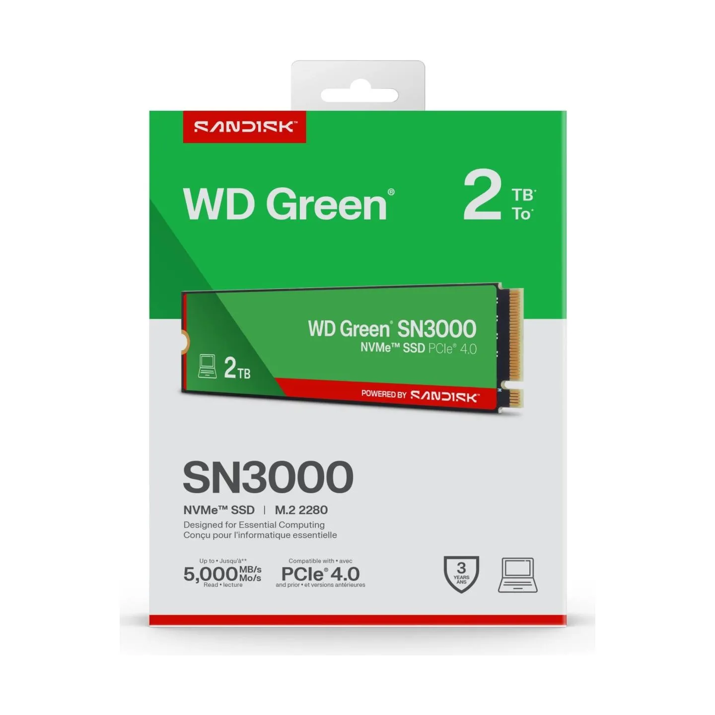 Sandisk SSD|SANDISK|Read speed 5000 MB/s|Write speed 4200 MB/s|NVMe Yes|PCI Express 4.0|M.2|2048 GB|POWERED BY SANDISK|Green|WDS