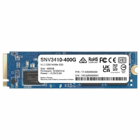 Synology SSD|SYNOLOGY|SNV3400|400GB|M.2|PCIE|NVMe|Write speed 750 MBytes/sec|Read speed 3000 MBytes/sec|TBW 491 TB|MTBF 1800000