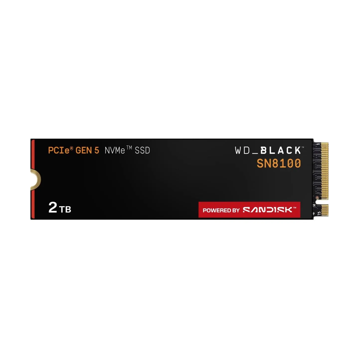Sandisk SSD|SANDISK|2400xTBW rating|NVMe Yes|PCI Express 5.0|M.2|2000 GB|POWERED BY SANDISK|Black SN8100|WDS200T1X0M