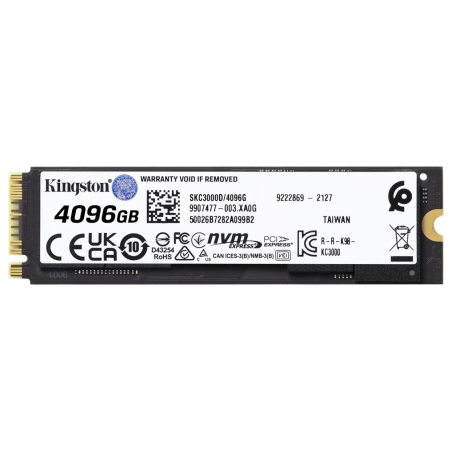 Kingston SSD drive KC3000 4096GB PCIe 4.0 NVMe M.2
