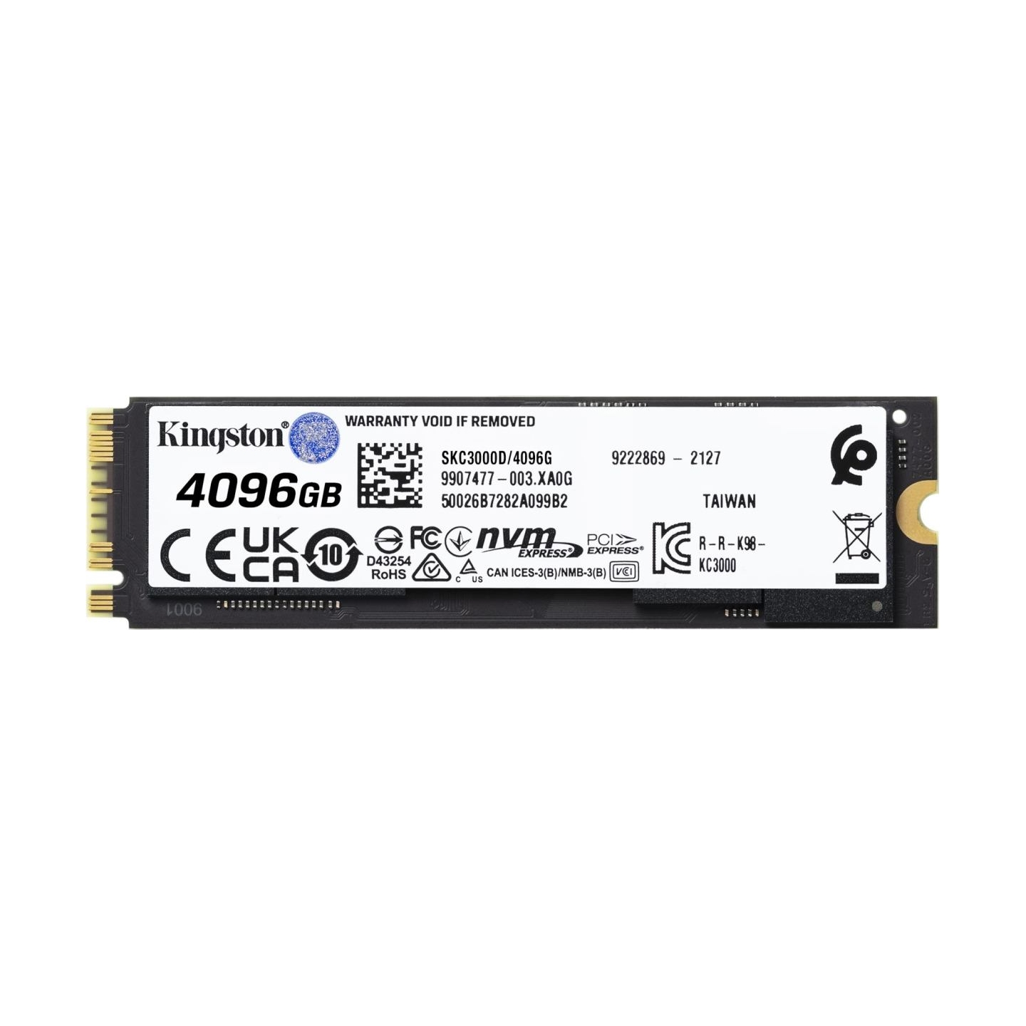 Kingston SSD|KINGSTON|KC3000|4TB|M.2|PCIE|NVMe|3D TLC|Write speed 7000 MBytes/sec|Read speed 7000 MBytes/sec|3.5mm|MTBF 1800000 