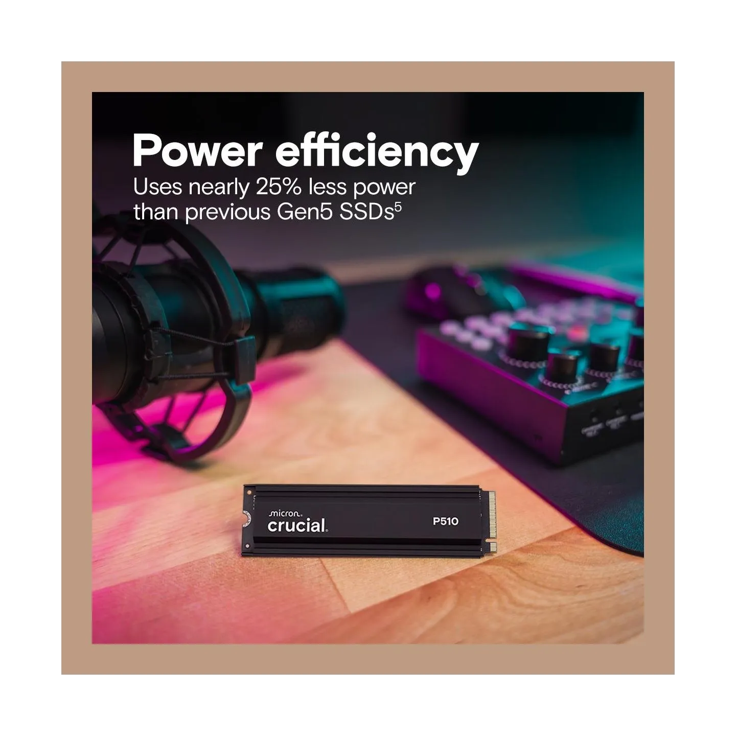 Crucial SSD|CRUCIAL|P510|2TB|M.2|PCIe Gen5|NVMe|TLC|Write speed 8700 MBytes/sec|Read speed 10000 MBytes/sec|TBW 1200 TB|CT2000P5
