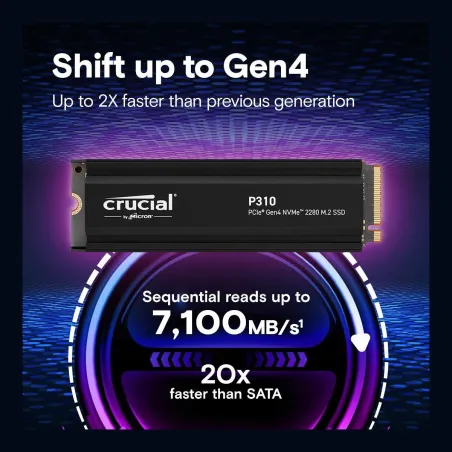 Crucial SSD|CRUCIAL|800xTBW rating|Read speed 7100 MB/s|Write speed 6000 MB/s|NVMe Yes|PCI Express 4.0|M.2|4000 GB|CT4000P310SSD