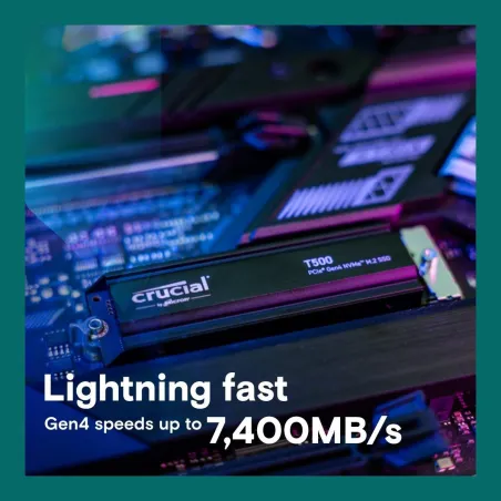 Crucial SSD|CRUCIAL|T500|4TB|M.2|PCIe Gen4|NVMe|3D NAND|Write speed 6900 MBytes/sec|Read speed 7000 MBytes/sec|TBW 2400 TB|CT400