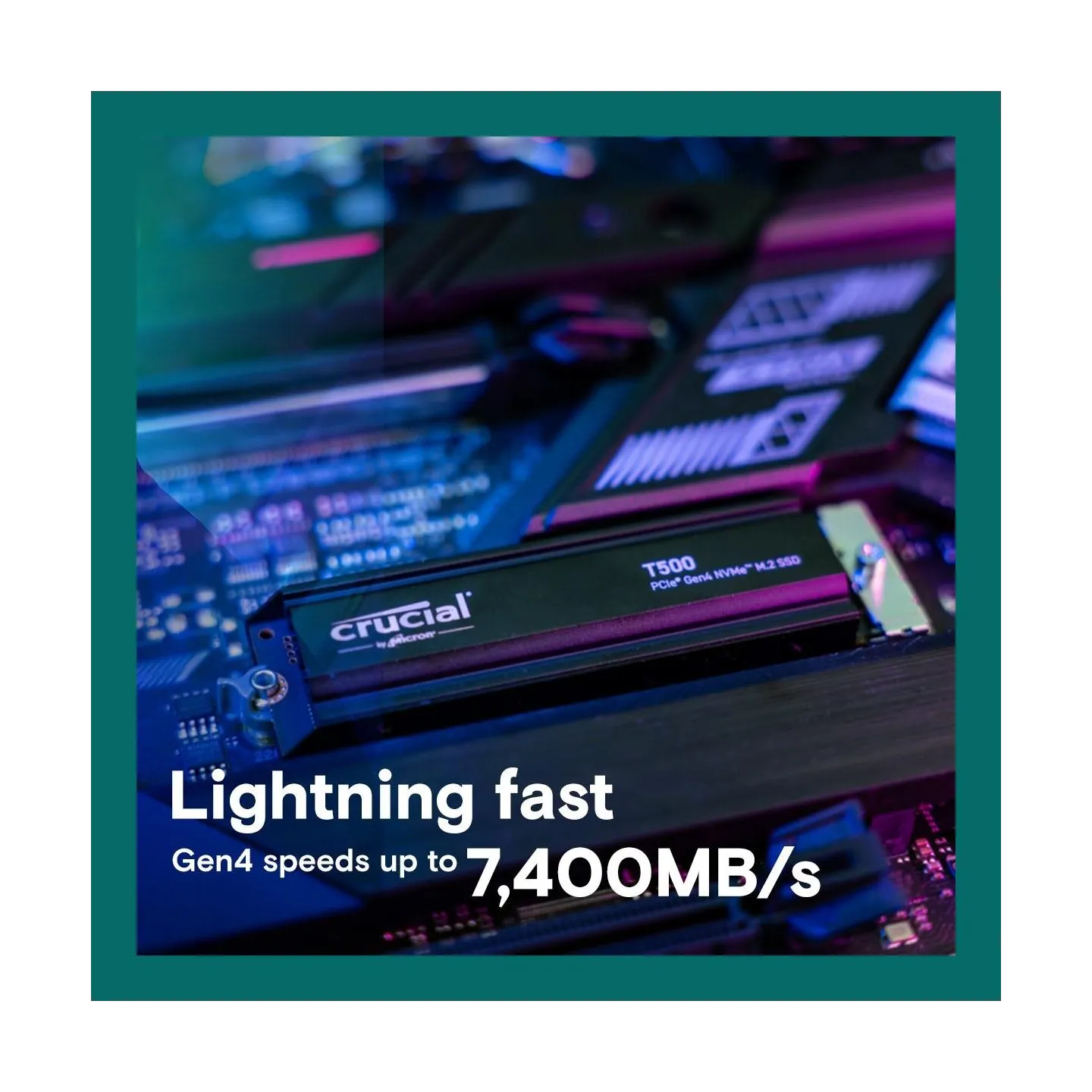 Crucial SSD|CRUCIAL|T500|4TB|M.2|PCIe Gen4|NVMe|3D NAND|Write speed 6900 MBytes/sec|Read speed 7000 MBytes/sec|TBW 2400 TB|CT400