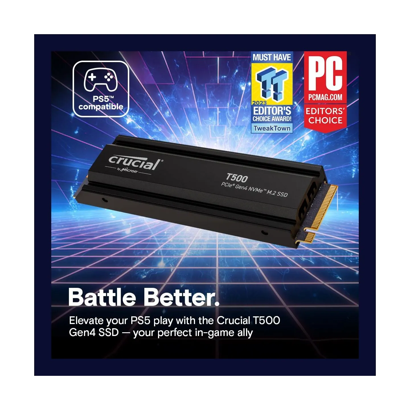 Crucial SSD|CRUCIAL|T500|4TB|M.2|PCIe Gen4|NVMe|3D NAND|Write speed 6900 MBytes/sec|Read speed 7000 MBytes/sec|TBW 2400 TB|CT400