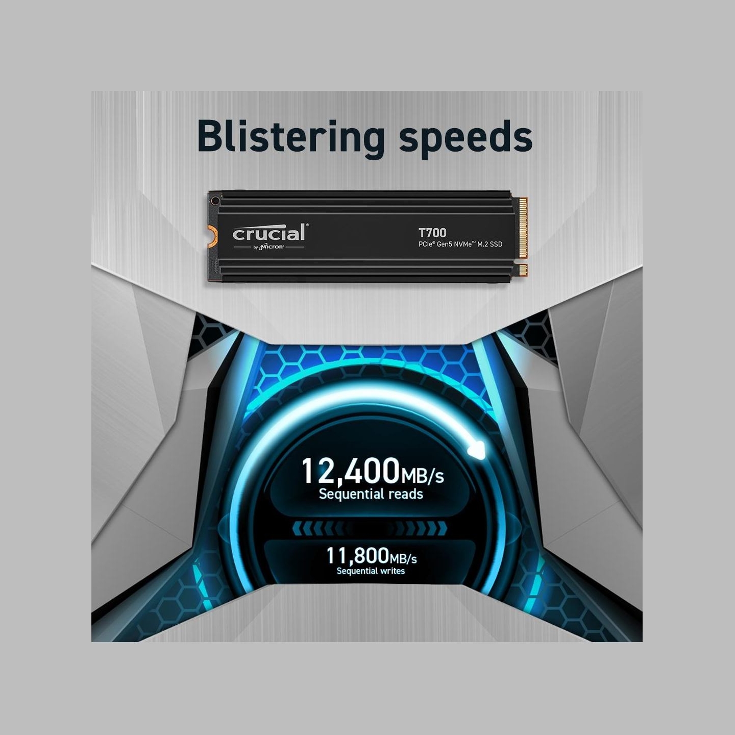 Crucial SSD|CRUCIAL|T700|4TB|M.2|PCIe Gen5|NVMe|TLC|Write speed 11800 MBytes/sec|Read speed 12400 MBytes/sec|TBW 2400 TB|CT4000T