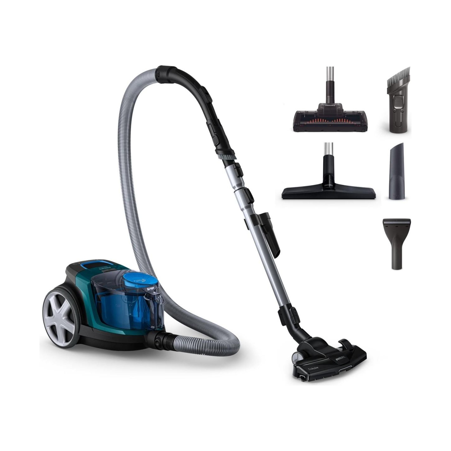 Philips PowerPro Compact Bagless FC9334/09 TriActive and Hard floors nozzle Allergy filter with PowerCyclone 5 Technology / FC93