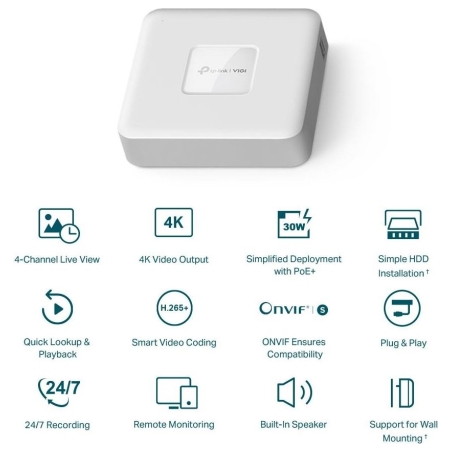 Tp-Link NET VIDEO RECORDER 4CH/VIGI NVR1104H-4P TP-LINK