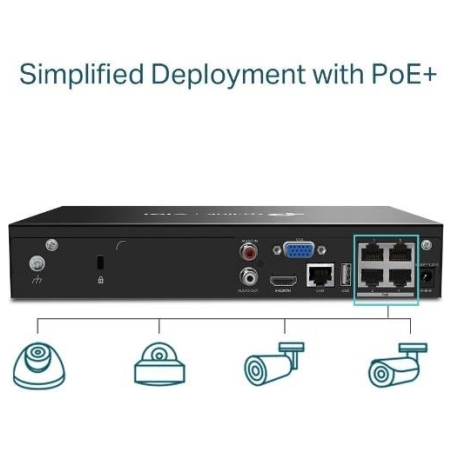 Tp-Link NET VIDEO RECORDER 4CH POE+/VIGI NVR1004H-4P TP-LINK