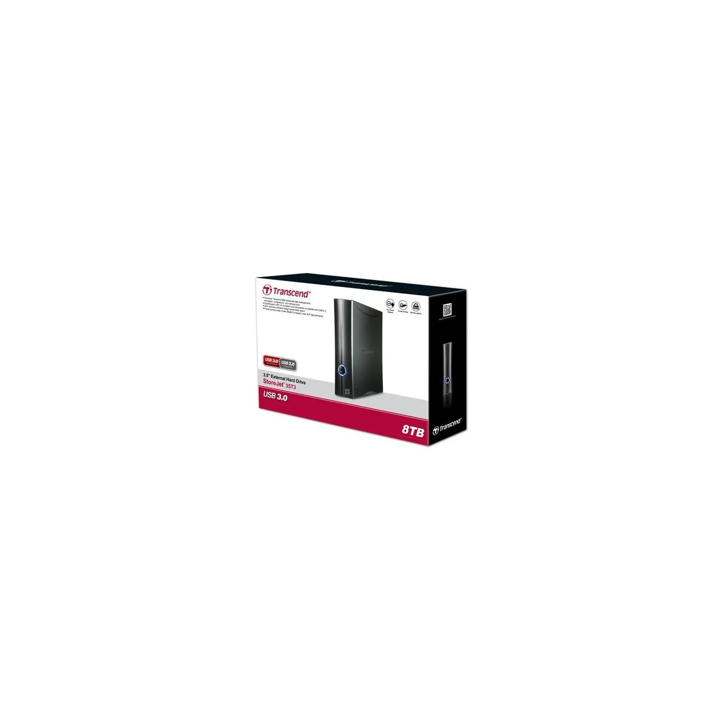 Transcend External HDD|TRANSCEND|StoreJet|8TB|USB 3.1|Drives 1|Black|TS8TSJ35T3