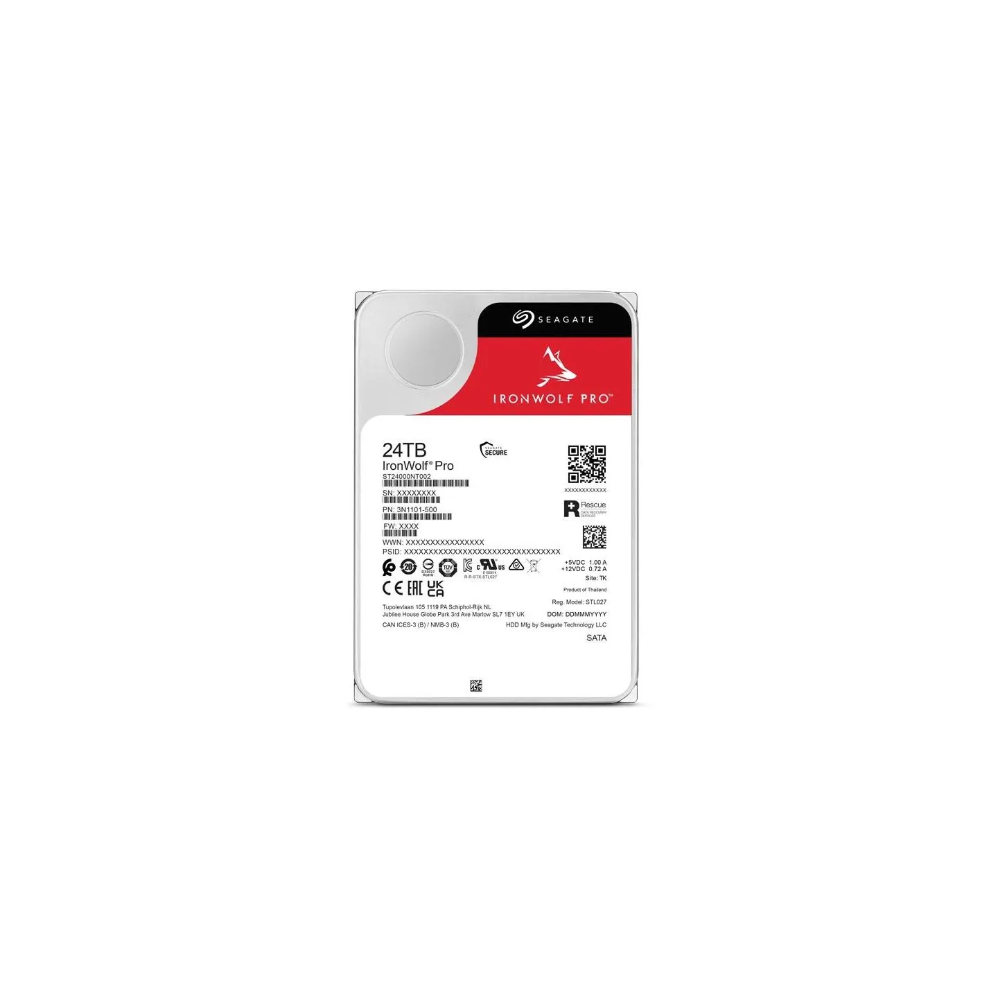Seagate HDD|SEAGATE|IronWolf Pro|24TB|SATA|512 MB|7200 rpm|Discs/Heads 10/20|3,5"|ST24000NT002