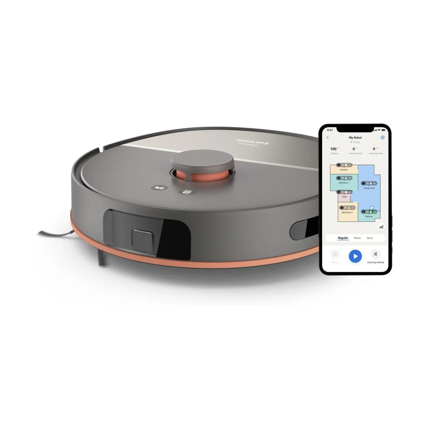 Philips HomeRun 5000 Series Aqua Vacuum and Mop Robot XU5000/10 / XU5000/10