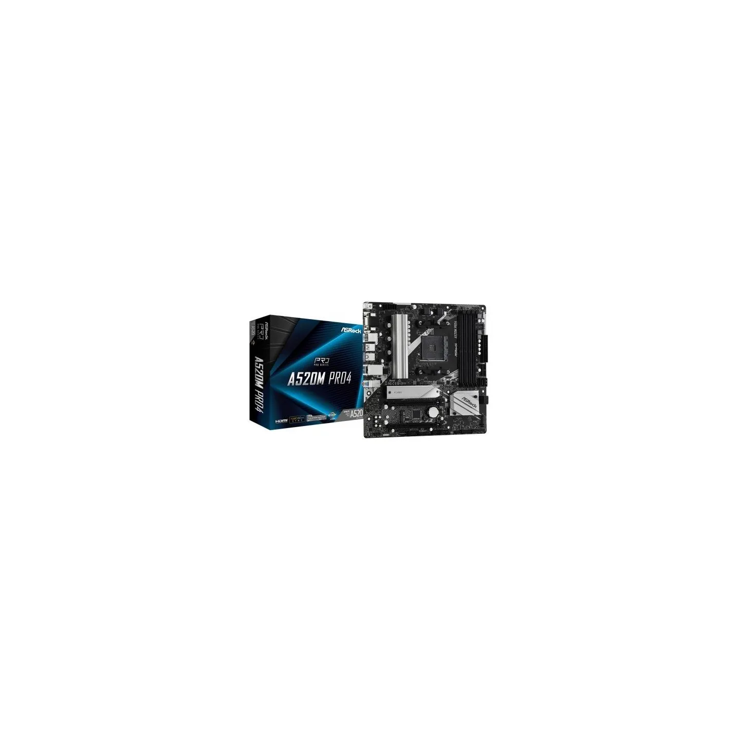Asrock Motherboard A520M Pro4 AM4 4DDR4 HDMI/DP/VGA M.2 mATX