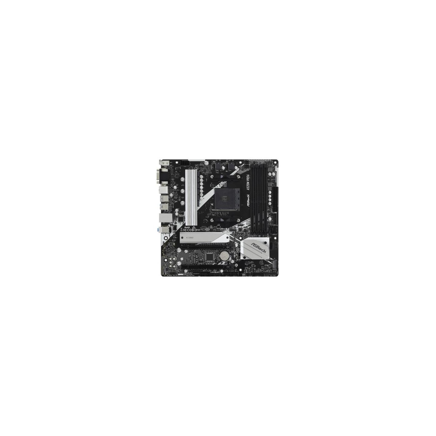 Asrock Motherboard A520M Pro4 AM4 4DDR4 HDMI/DP/VGA M.2 mATX