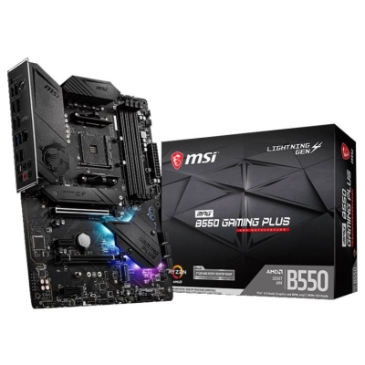 MSI | MPG B550 GAMING PLUS | Processor family AMD | Processor socket AM4 | DDR4 | Memory slots 4 | Chipset AMD B | ATX