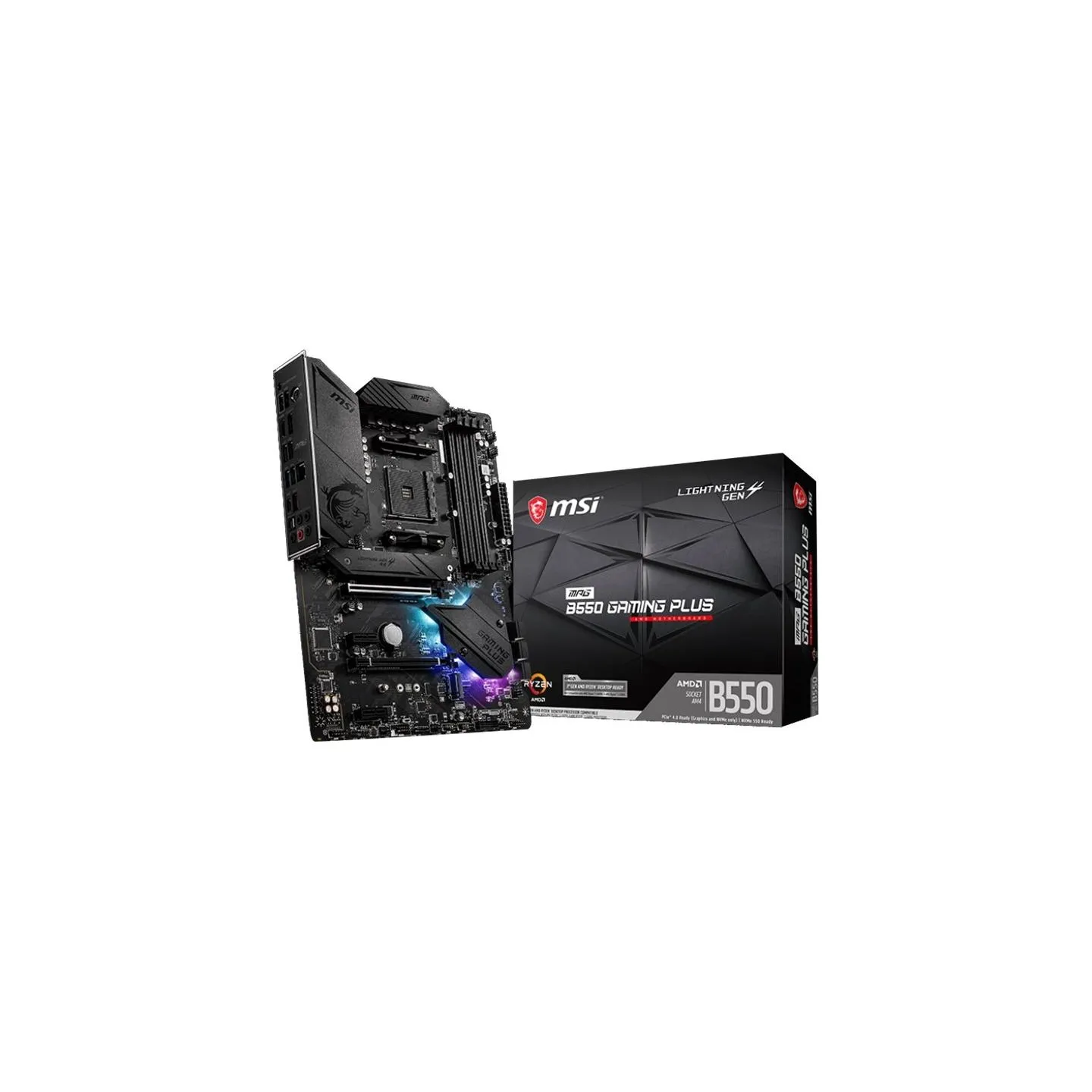 MSI | MPG B550 GAMING PLUS | Processor family AMD | Processor socket AM4 | DDR4 | Memory slots 4 | Chipset AMD B | ATX