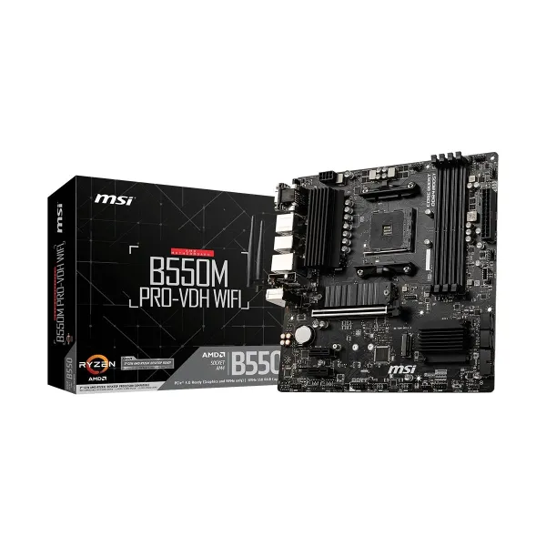 MSI | B550M PRO-VDH WIFI | Processor family AMD | Processor socket AM4 | DDR4 | Memory slots 4 | Chipset AMD B | Micro ATX