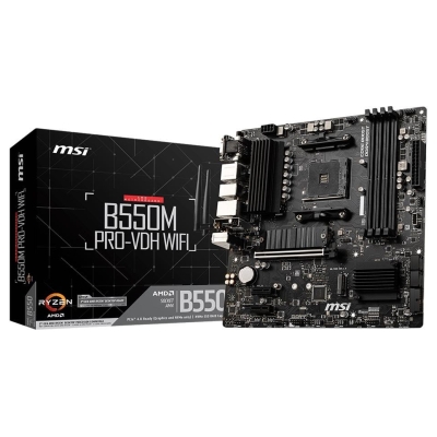 MSI | B550M PRO-VDH WIFI | Processor family AMD | Processor socket AM4 | DDR4 | Memory slots 4 | Chipset AMD B | Micro ATX